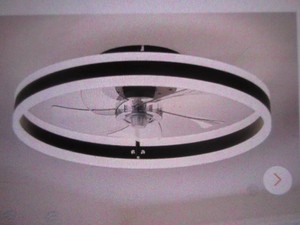 20 in. Indoor LED Black Low Profile Ceiling Fan Flush Mount Smart App Remote Control Dimmable Lighting