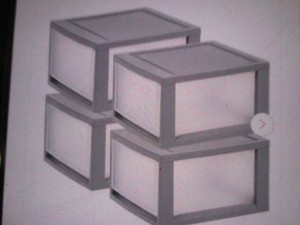 2 Stackable storage drawer sets