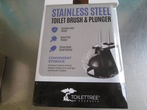 Stainless steel toilet brush and plunger