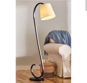 $119 Serendipity Curved Metal Floor Lamp with Fabric Shade