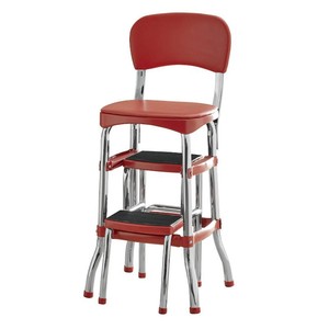 $140 Retro Step-Stool Chair - Red