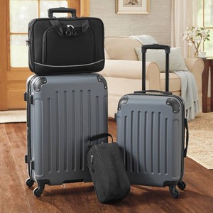 $130 Montgomery Ward 4-Piece Hard-Sided Luggage Set - Graphite