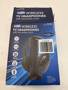 TV wireless headphones with transmitter dock