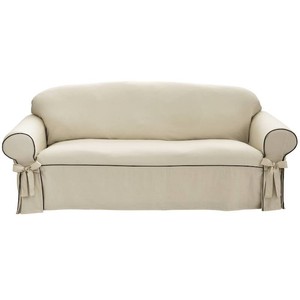 Contrast Piping Slipcover - Sofa - 47.5 w x 84 l