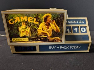 Vintage Camel Cigarettes Advertising Display Clock Calendar