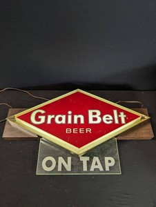 Vintage Grain Belt Beer on Tap Advertising Sign