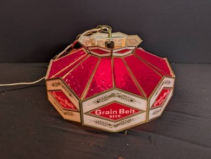 Vintage Grain Belt Beer Hanging Lamp