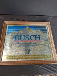 Vintage Busch Beer Advertising Mirror 202-210-78