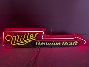 Vintage Miller Genuine Draft Neon Bar Sign