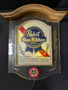 Vintage Pabst Blue Ribbon Crystal Heritage Back Bar Display