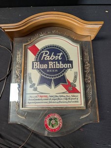 Vintage Pabst Blue Ribbon Crystal Heritage Back Bar Display