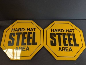 Vintage 1981 Heublein Peppermint Schnapps Steel Area Signs (Lot of 2)