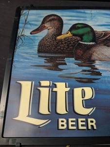 Miller Lite Beer Mallard Duck Advertising Sign