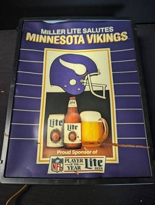 Miller Lite Salutes Minnesota Vikings Advertising Sign