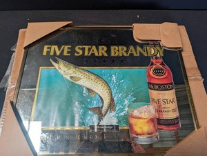 Vintage Mr. Boston Five Star Brandy Advertising Sign