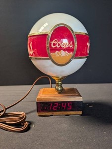 Coors Advertising Globe Lamp With Digital Alarm Clock