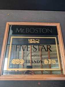 Mr. Boston Five Star California Brandy Advertising Mirror