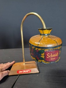 Vintage Schmidt Beer on Draft Advertising Lamp