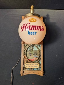 Vintage Hamms Beer Advertising Sign Globe Scenic Panel