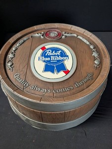 Pabst Blue Ribbon Barrel-Style Decorative Sign 16in