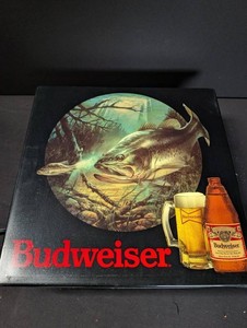 Budweiser Fishing Scene Advertising Sign