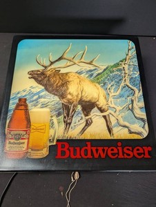 Budweiser Elk Advertising Serving Tray Wall Sign