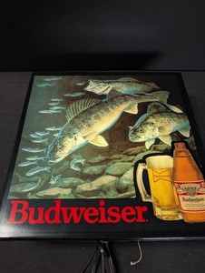 Budweiser Walleye Fishing Lighted Advertising Sign