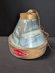 Vintage Grain Belt Beer Scenic Hanging Lamp