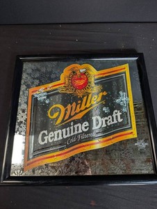 Vintage Miller Genuine Draft Framed Advertising Sign