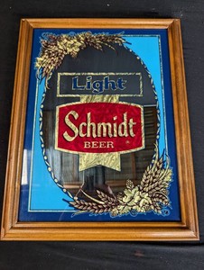 Schmidt Beer Light Framed Advertising Sign