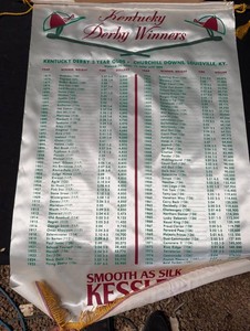 Kentucky Derby Winners Decorative Hanging Banner 1875-1976