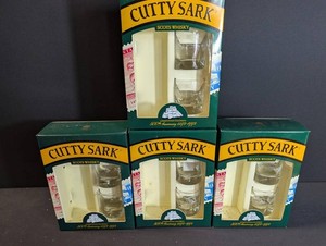 Vintage Cutty Sark Columbus Anniversary Glass Sets (Lot of 4)