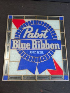 Vintage 1989 Pabst Blue Ribbon Beer Advertising Sign