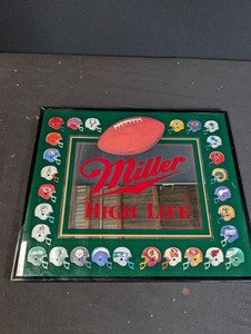 Miller High Life Framed NFL 32-Team Helmet Display