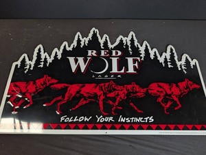 Vintage 1994 Red Wolf Lager Beer Advertising Sign