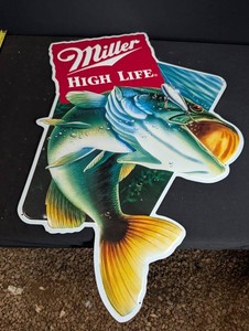 Miller High Life Fish Sign & Advertising Sign Mixed Lot