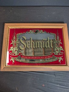 Vintage 1981 Schmidt Beer Advertising Mirror