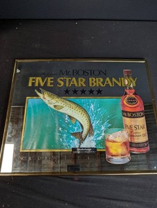 Mr. Boston Five Star Brandy Muskellunge Limited Edition Mirror