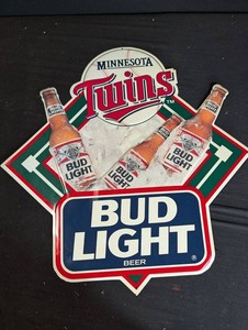 Vintage 1993 Bud Light Minnesota Twins Baseball Sign