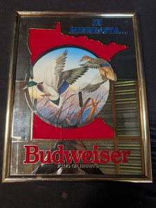 Budweiser Minnesota Mallard Duck Advertising Mirror