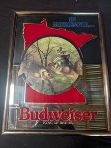 Budweiser in Minnesota Framed Mirror Sign