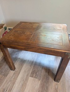 Parquet-Top Wood Side Table 27 X 22 in