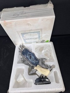 Collectible Silver Sentinels Eagle Sculpture 9 X 11 in