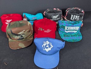 Vintage Beer Brand Trucker Hats Mixed Lot (Lot of 8)