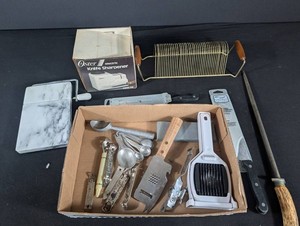 Mixed Lot Oster Knife Sharpener, Chicago Cutlery Knife & Kitchen Tools