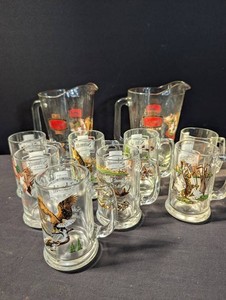 Vintage Schmidt Beer Glasses & Pitchers Mixed Lot