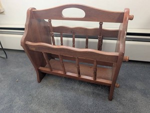 Wooden Spindle Magazine Rack