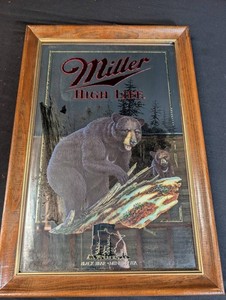 Miller High Life Black Bear Minnesota Framed Wall Art