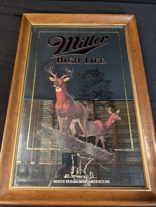 Miller High Life White-Tailed Deer Minnesota Framed Advertising Display