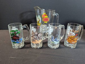 Vintage Schmidt Beer Wildlife Glassware Set (Lot of 5)